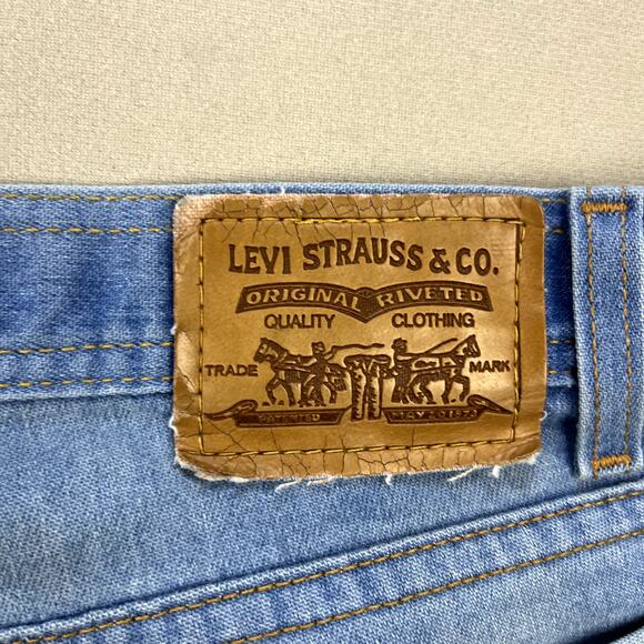 Vintage Levis Skosh Jeans Mens 38 Blue Denim Straight Leg Light Stone Wash y2k - Picture 3 of 14